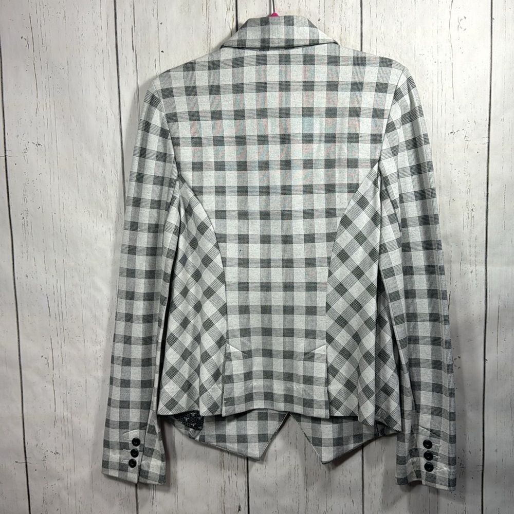 Cabi Gray Gingham Check Blazer Preppy Tailored Business Casual Jacket Workwear - Picture 14 of 16